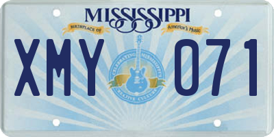 MS license plate XMY071