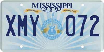 MS license plate XMY072