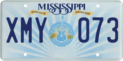 MS license plate XMY073