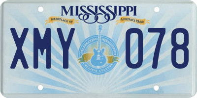 MS license plate XMY078