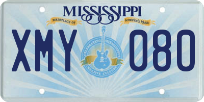 MS license plate XMY080