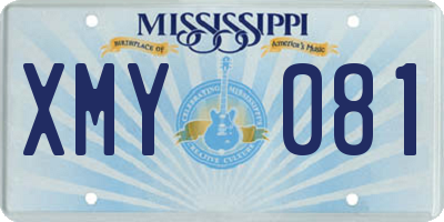 MS license plate XMY081