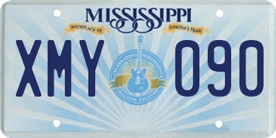 MS license plate XMY090