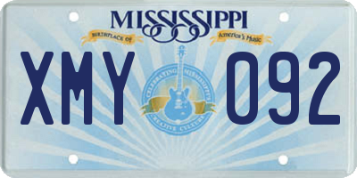 MS license plate XMY092