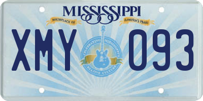 MS license plate XMY093