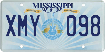 MS license plate XMY098