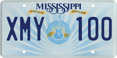 MS license plate XMY100