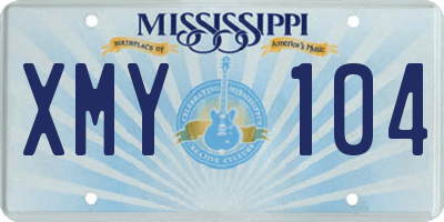 MS license plate XMY104