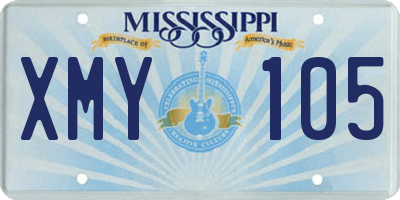 MS license plate XMY105