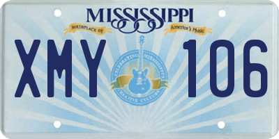 MS license plate XMY106