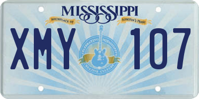 MS license plate XMY107