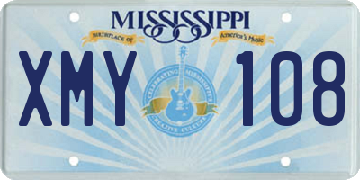 MS license plate XMY108
