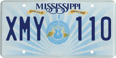 MS license plate XMY110