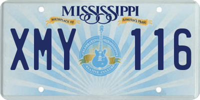 MS license plate XMY116