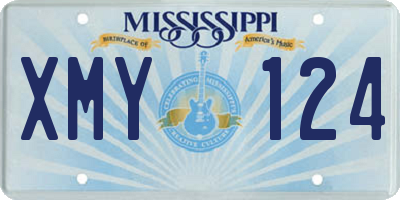 MS license plate XMY124