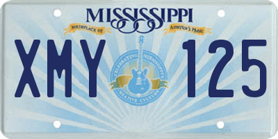 MS license plate XMY125