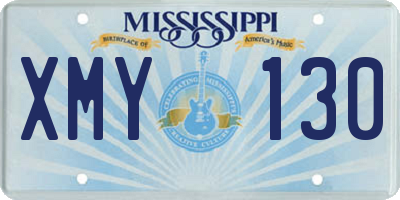 MS license plate XMY130