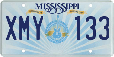 MS license plate XMY133
