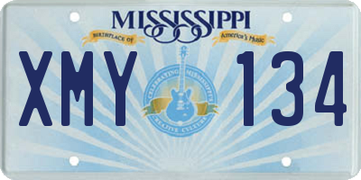 MS license plate XMY134