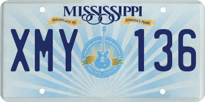 MS license plate XMY136