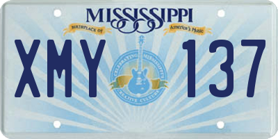 MS license plate XMY137
