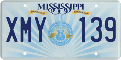 MS license plate XMY139