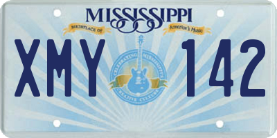 MS license plate XMY142
