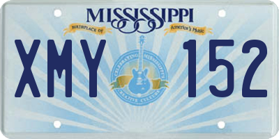 MS license plate XMY152