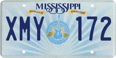 MS license plate XMY172