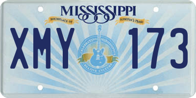 MS license plate XMY173