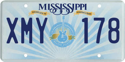 MS license plate XMY178