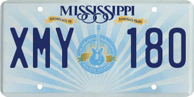 MS license plate XMY180