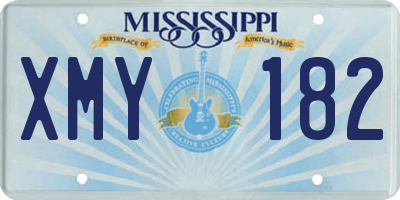MS license plate XMY182