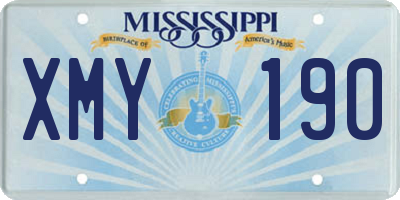 MS license plate XMY190