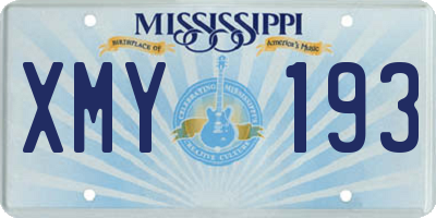 MS license plate XMY193