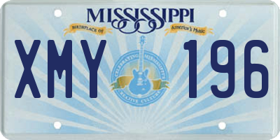 MS license plate XMY196