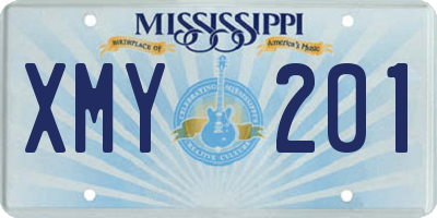 MS license plate XMY201