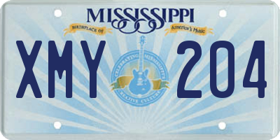 MS license plate XMY204