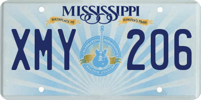 MS license plate XMY206