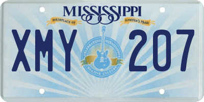 MS license plate XMY207