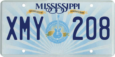 MS license plate XMY208