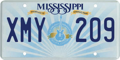 MS license plate XMY209