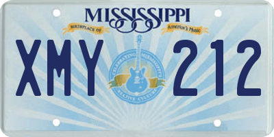 MS license plate XMY212