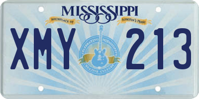 MS license plate XMY213