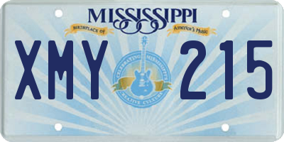 MS license plate XMY215