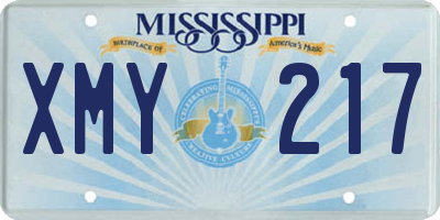 MS license plate XMY217
