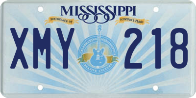 MS license plate XMY218