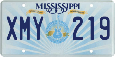 MS license plate XMY219