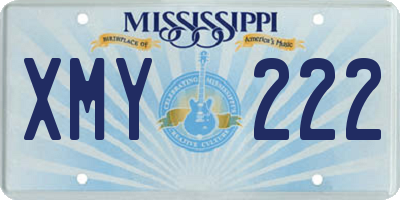 MS license plate XMY222