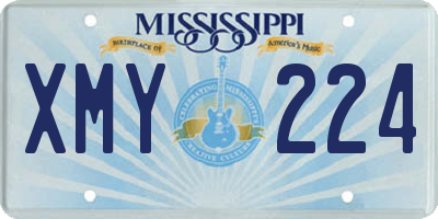 MS license plate XMY224